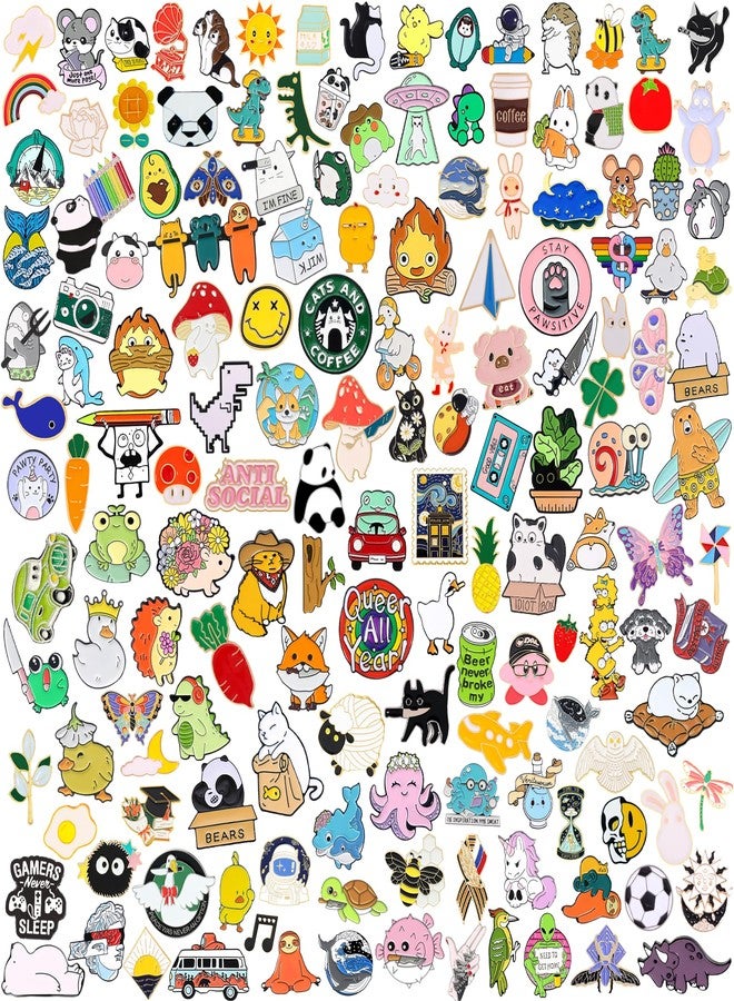 Japior 20/30/60/100 Mixed Enamel Pins for Backpacks,Pins for Sambas Brooches for Women Hat Cute Funny Button Pins Bulk Set,Cartoon Plant Aesthetic for Women Girls Cloths Decoration - Image 1